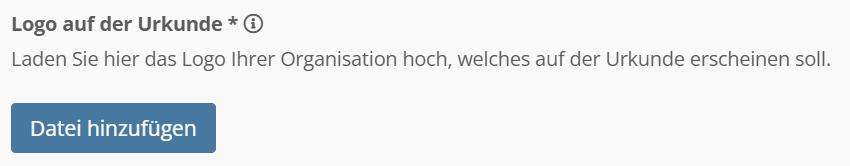 Screenshot von dem Upload für das Logo