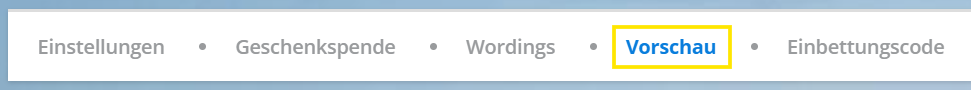 Screenshot vom Menü mit dem Punkt "Vorschau"