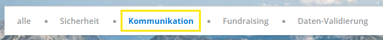 Screenshot der Menüleiste mit dem Menüpunkt "Kommunikation"