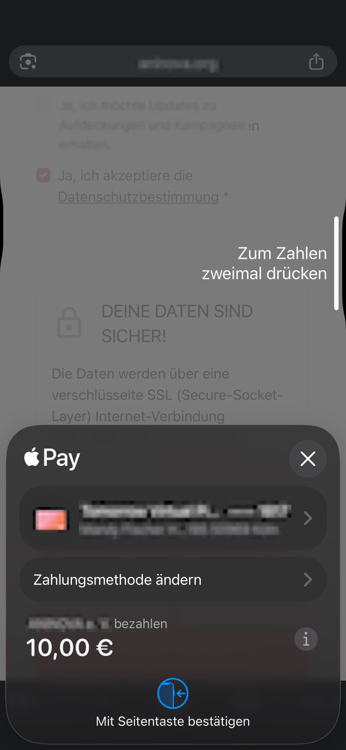 Beispiel: Freigabe per Face ID auf dem iPhone