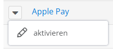 Screenshot des Eintrags Apple Pay mit dem Menüpunkt "aktivieren"