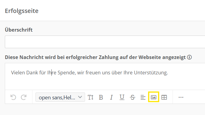 Screenshot des Bild-Symbols im Text-Editor