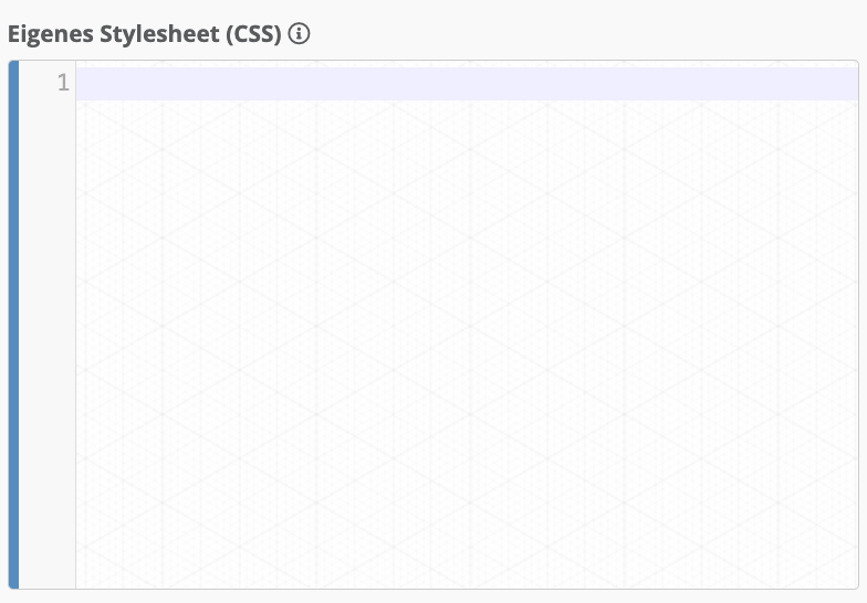 Screenshot: Feld Eigenes Stylesheet (CSS)