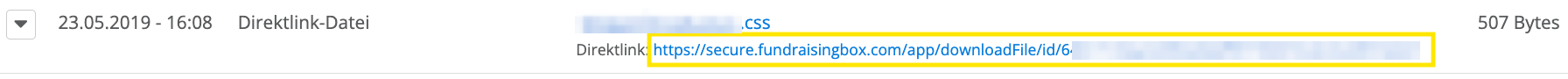 Screenshot eines Direktlinks