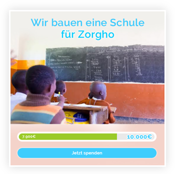Screenshot: Beispiel für ein Spendenbarometer mit Spendenziel und aktuellem Spendenstand