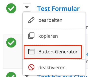 Screenshot: Pfeil neben dem Formularnamen