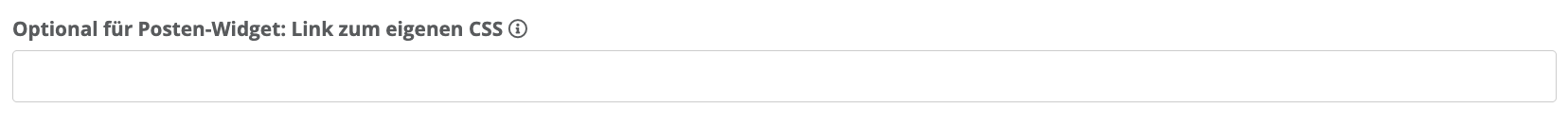 Screenshot: Feld „Optional für Posten-Widget: Link zum eigenen CSS“