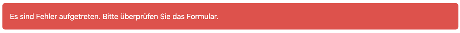 Screenshot eines Fehler-Banners