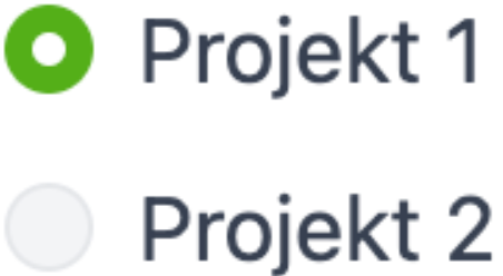 Screenshot von Radio-Buttons im Formular