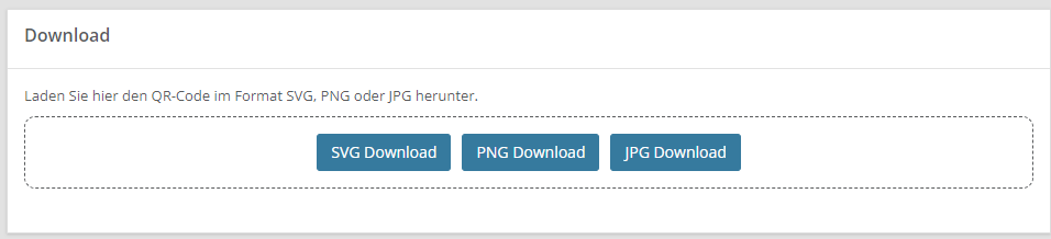 Downloadbereich eines QR-Codes