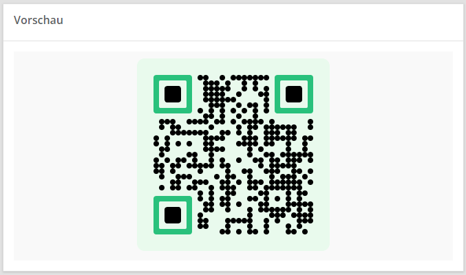 Live-Vorschau eines individuell gestalteten QR-Codes