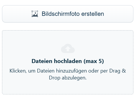 Screenshot des Datei-Uploads
