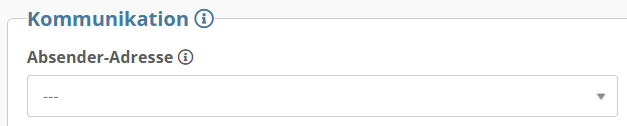 Screenshot der Einstellungsmöglichkeit für die Absender-Adresse