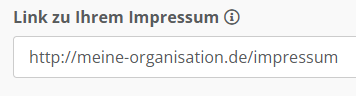 Screenshot der Konfiguration für das Impressum