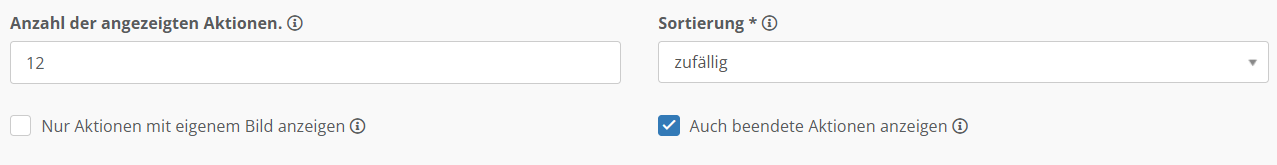 Screenshot der Einstellungsmöglichkeiten der Darstellung