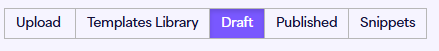 The Upload tab in the top right