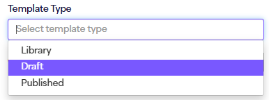 Template Type options