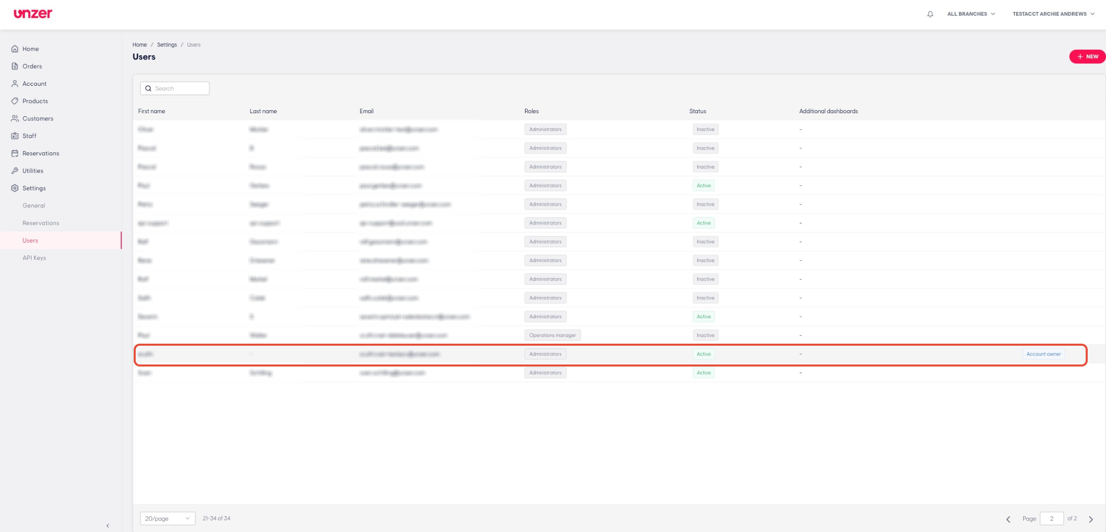 Account Owner tag in the Users list