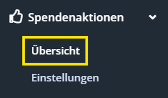 Screenshot des Menüpunkts Übersicht
