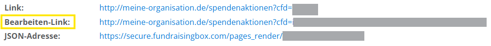 Screenshot des Bearbeiten-Links