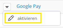 Screenshot der Option Aktivieren