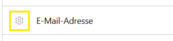 Spenderdatenfeld über das Zahnradsymbol entfernen