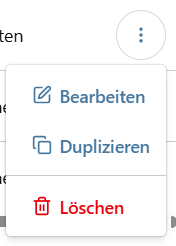 Screenshot der Bearbeitungsoptionen