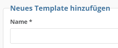 Screenshot des Felds für den Namen