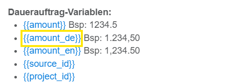 Screenshot einer ausgewählten Variable