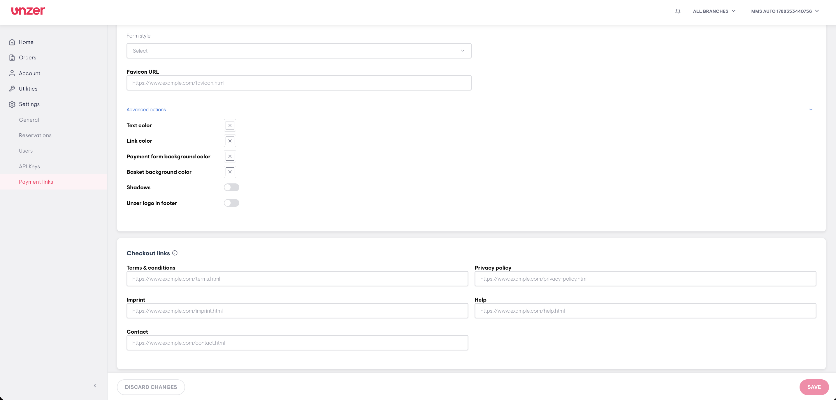 Screenshot der beschriebenen Einstellung oder Aktion
