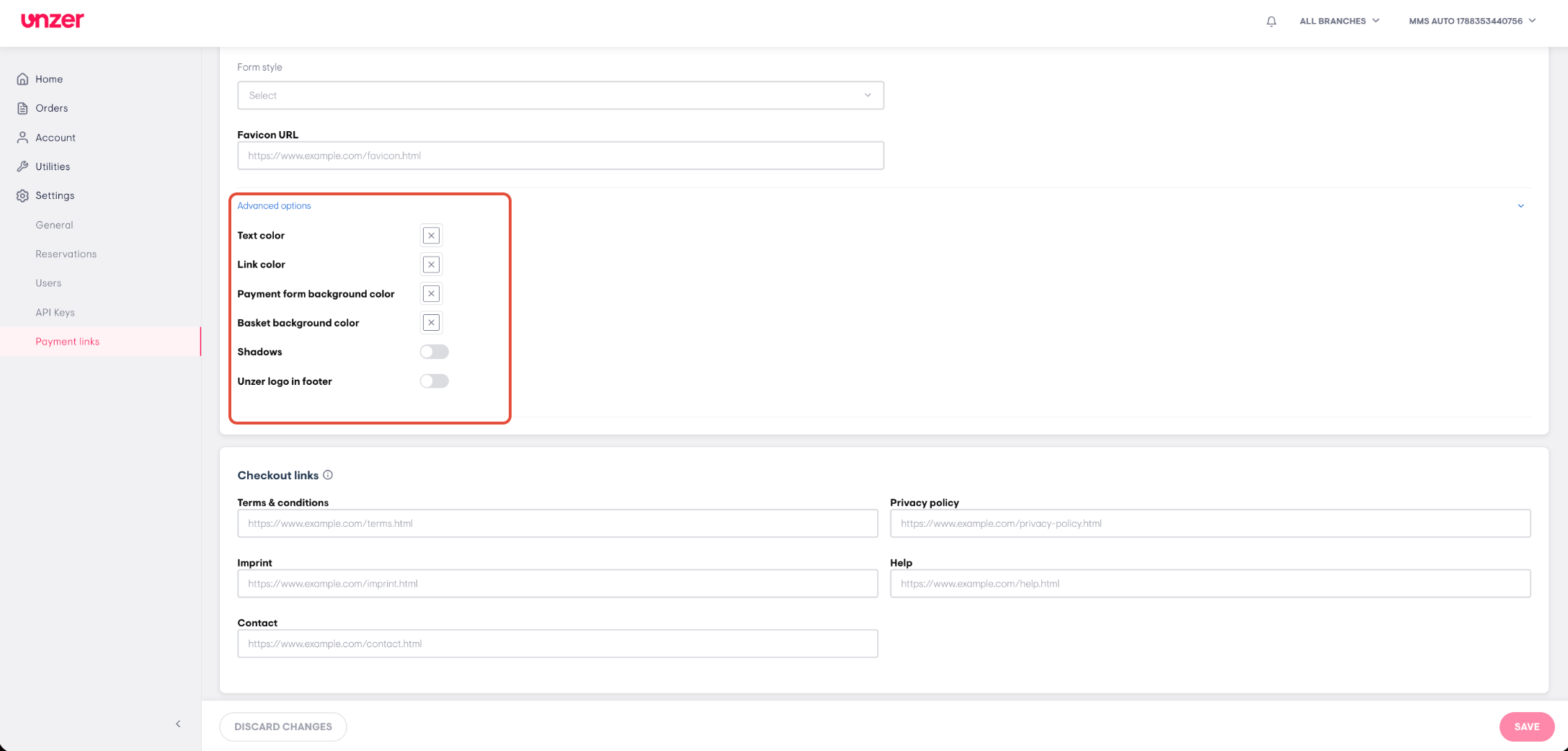 Screenshot der beschriebenen Einstellung oder Aktion