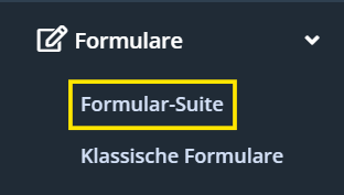 Screenshot des Menüpunkts Formular-Suite