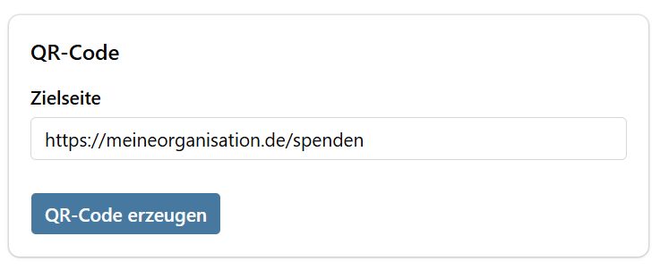 Screenshot der Option zum QR-Code erstellen