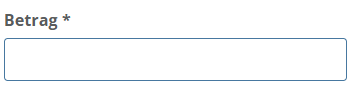 Screenshot des Eingabefelds für den Betrag