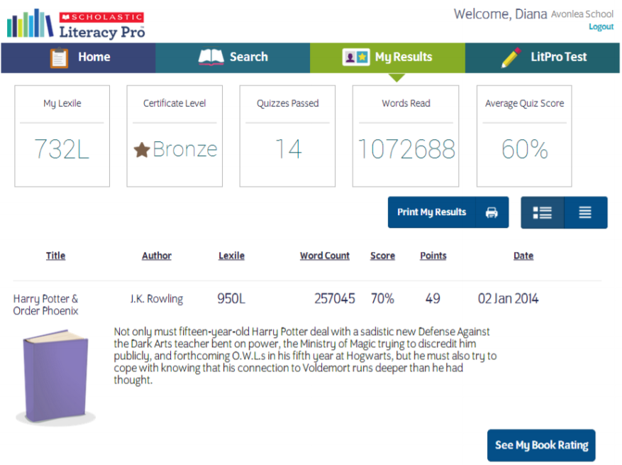 Tracking Your Reading Results And Progress In Scholastic Literacy Pro Tracking Your Reading Results And Progress In Scholastic Literacy Pro