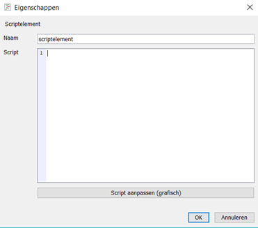 Properties screen of a script element in xential|studio