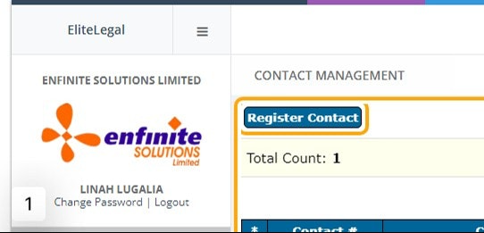 Click on Register Contact button