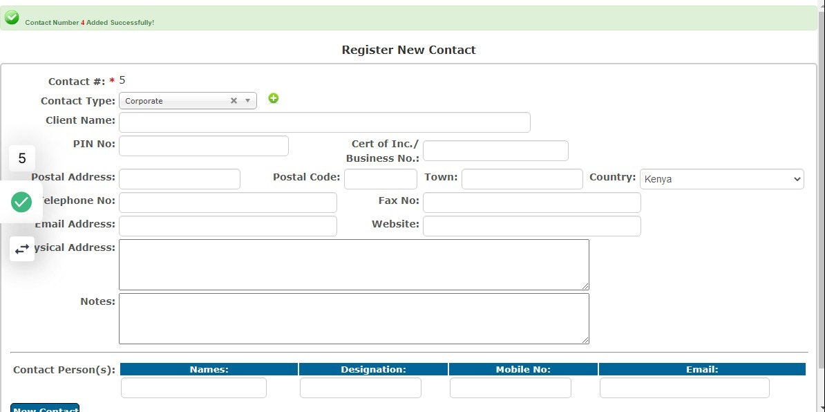 Contact Number will be Added Successfully