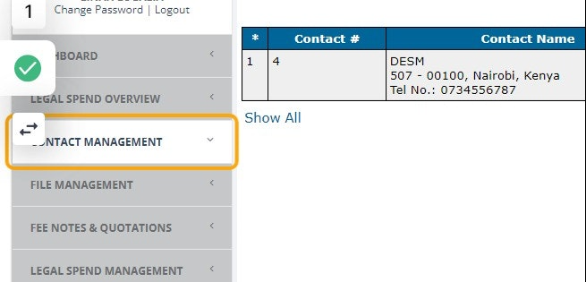Go to Contact Management module