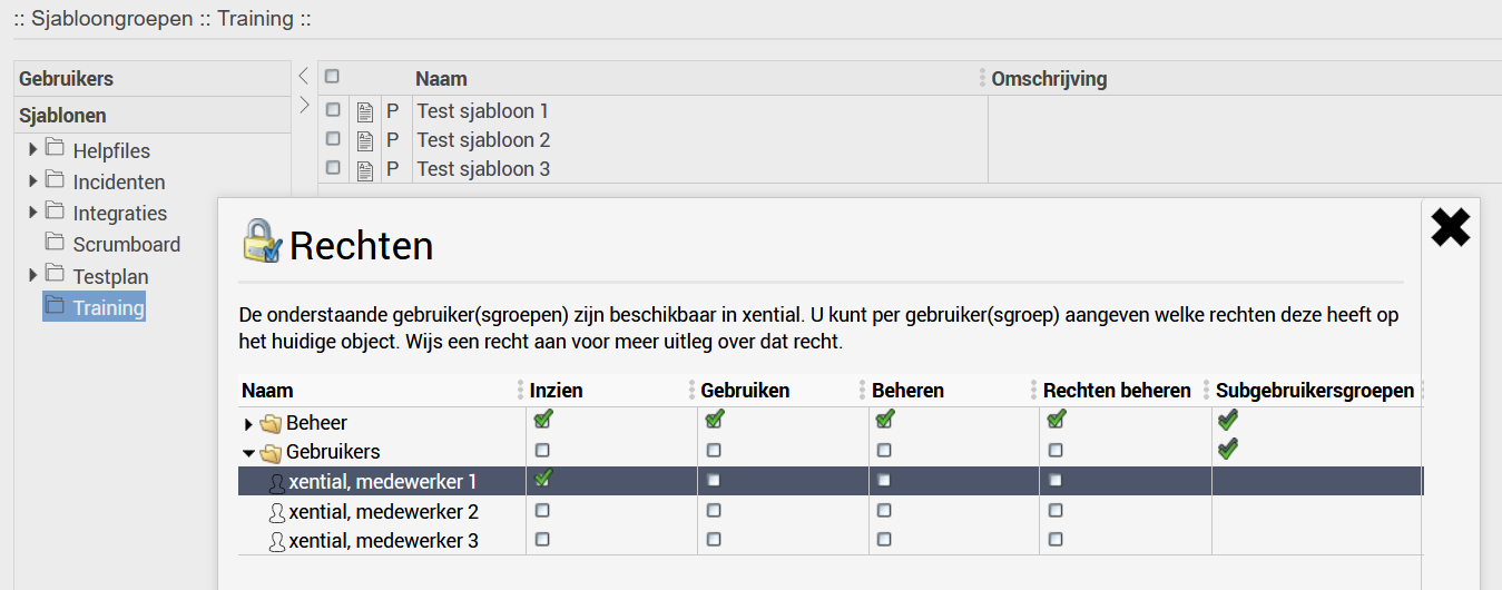 Template group with automatic View right at group level