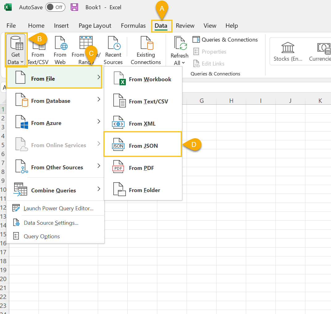 read json into excel