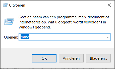 Run dialog with mmc
