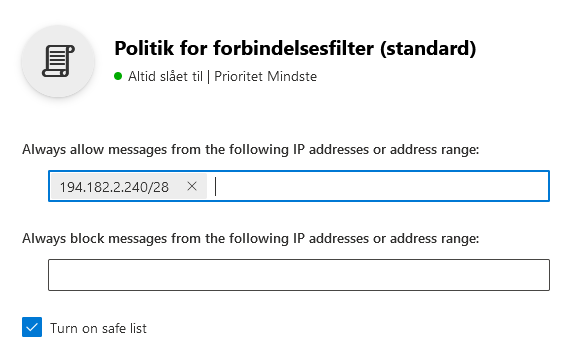 SIKKER MAIL Office 365 Manuel Implementing Support Center