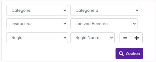 Leerling zoeken in Dation filters klanten bestand