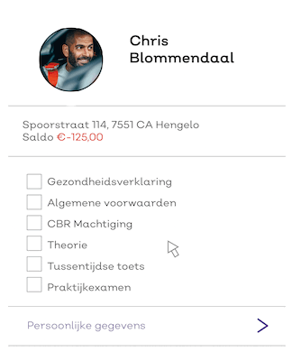 Leerling checklist in Dation