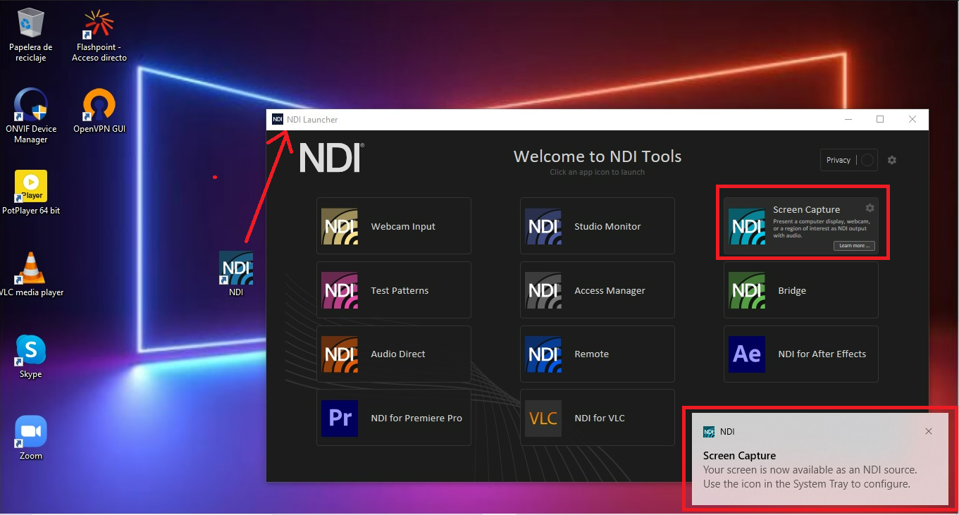 NDI KVM feature with NDI Screen Capture Support
