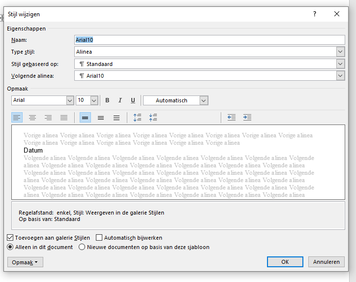 Two new paragraph styles Arial9 and Arial10 in xential|studio