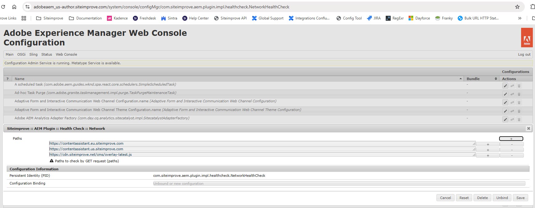 NetworkHealthCheck Configurations