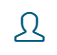 Blue outline icon of a person, typically used to represent a user profile or account settings.