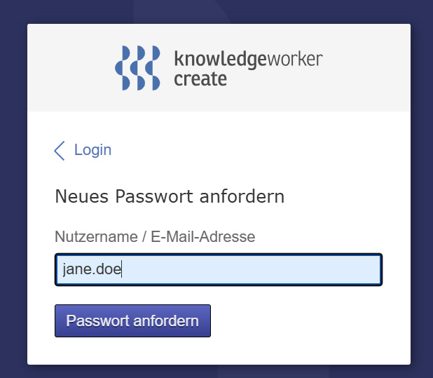 Preview: Neues Passwort anfordern